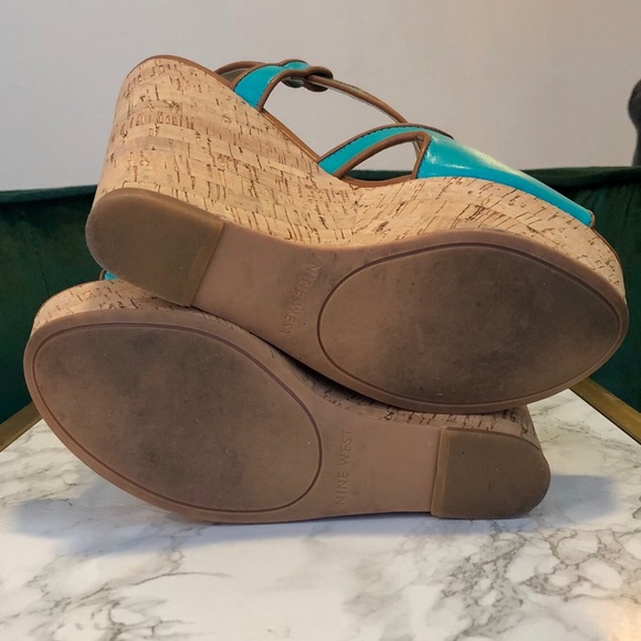 NINE West Boushie Leather Wedge Platform Sandal - Picture 4 of 7